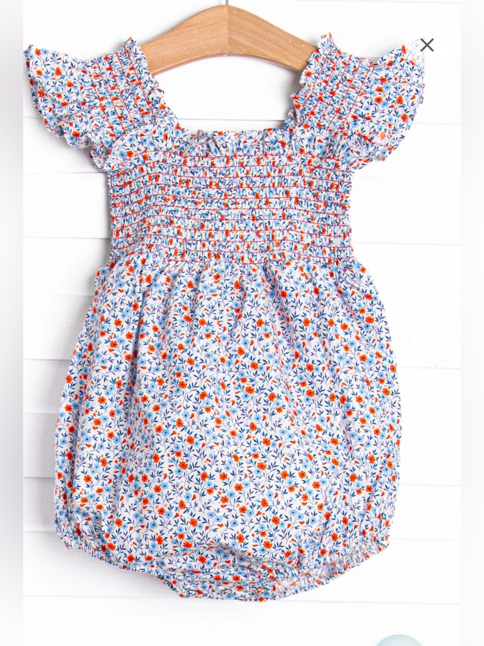 Stitchy Fish, Freedom Blooms Bubble Romper, Size 12 months